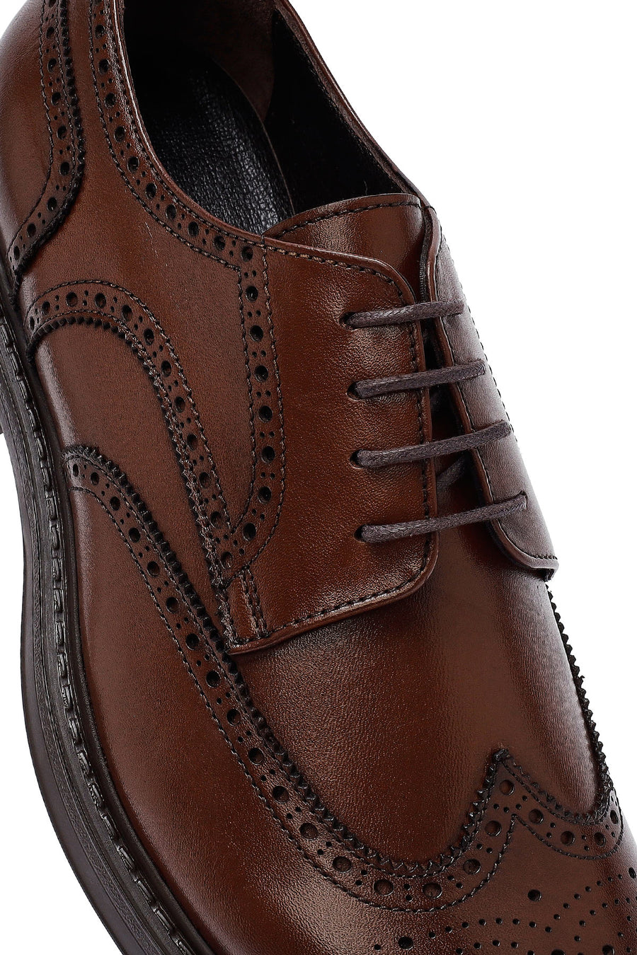 Men's Brown Lace-Up Leather Classic Shoes