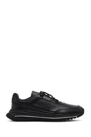 Erkek Siyah Bağcıklı Kalın Tabanlı Deri Casual Sneaker | Derimod