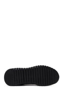 Erkek Siyah Bağcıklı Kalın Tabanlı Deri Casual Sneaker | Derimod