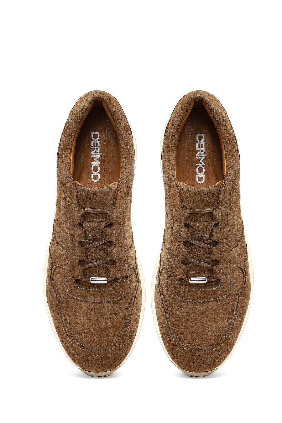 Men's Tan Lace-Up Suede Leather Sneaker