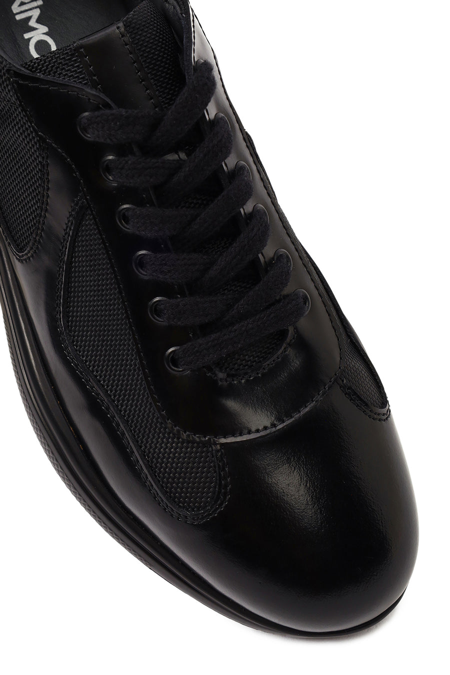 Erkek Siyah Bağcıklı Kalın Tabanlı Deri Casual Sneaker