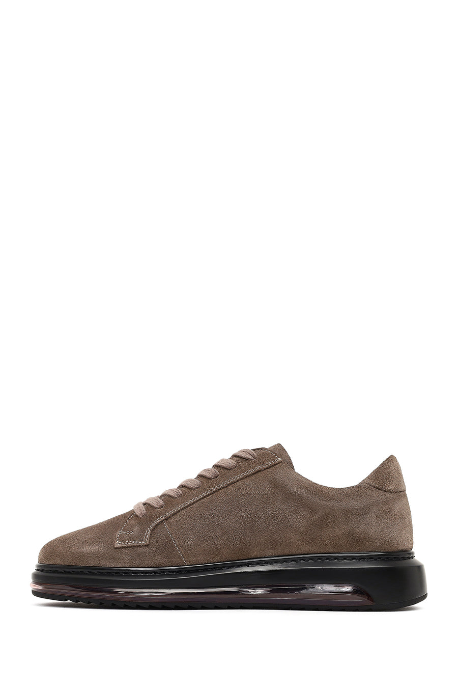 Men's Mink Lace-Up Thick-Soled Suede Leather Sneaker