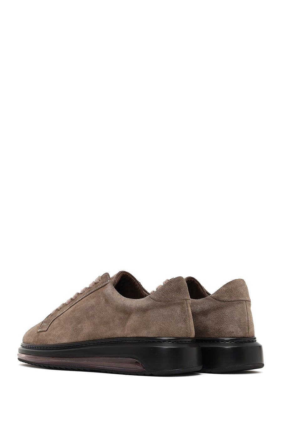Men's Mink Lace-Up Thick-Soled Suede Leather Sneaker