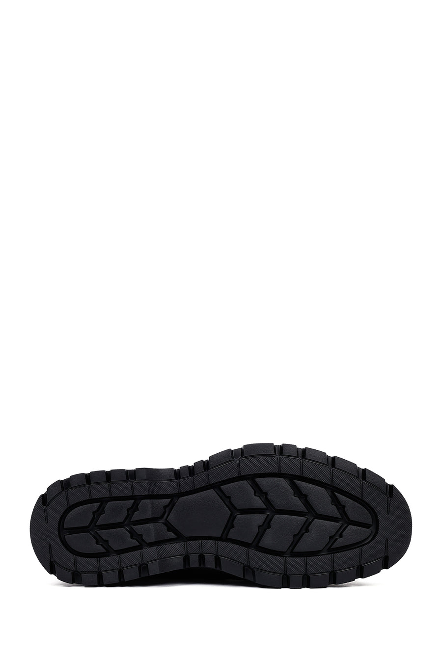 Men's Black Lace-Up Thick-Soled Leather Casual Shoes