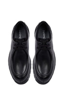 Men's Black Lace-Up Thick-Soled Leather Casual Shoes | Derimod