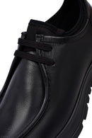 Men's Black Lace-Up Thick-Soled Leather Casual Shoes | Derimod