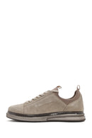 Men's Beige Lace-Up Suede Leather Sneakers | Derimod