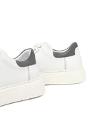 Erkek Beyaz Bağcıklı Kalın Tabanlı Deri Sneaker | Derimod