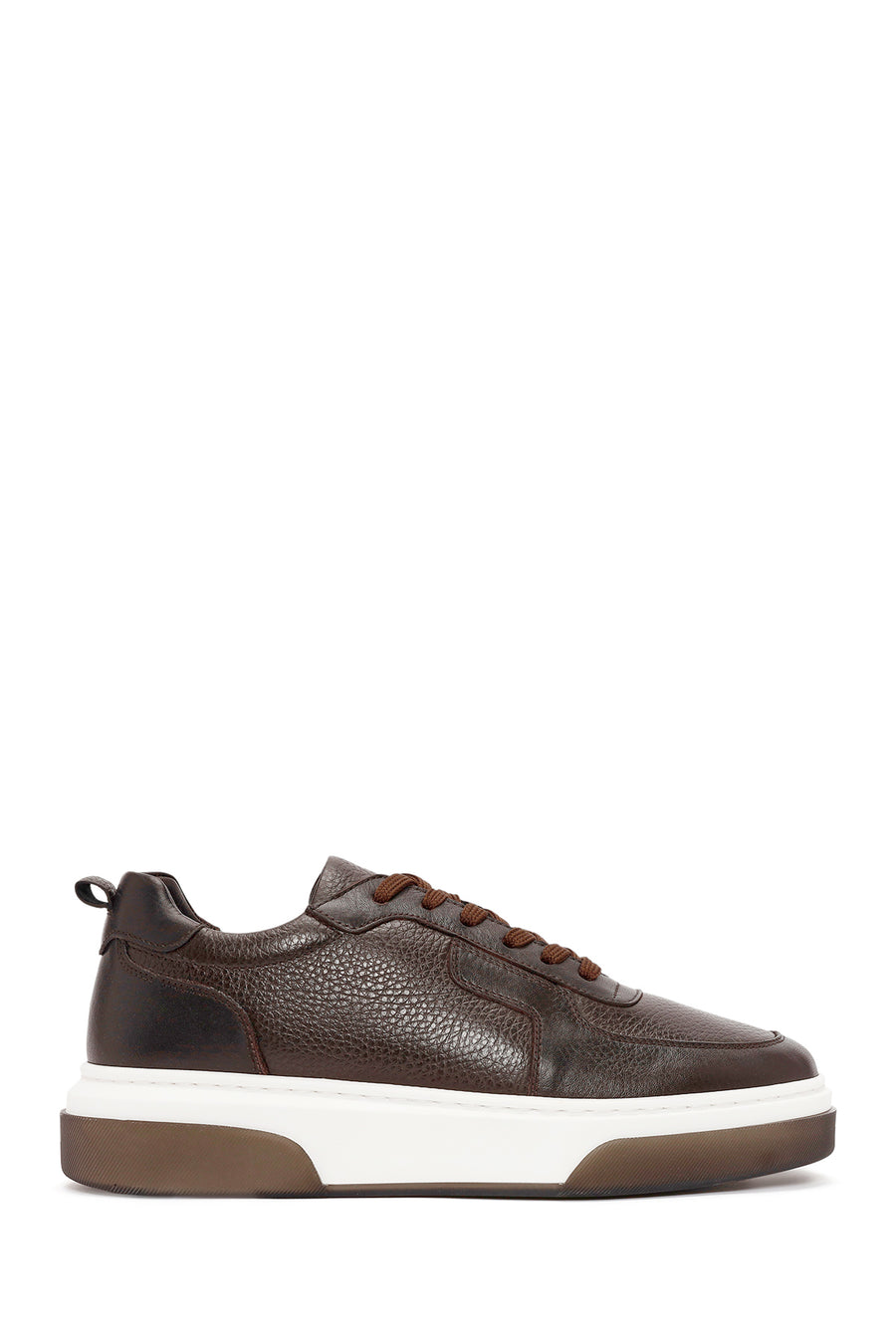 Erkek Kahverengi Bağcıklı Kalın Tabanlı Deri Sneaker 25WFD6408FT | Derimod