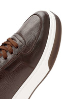 Erkek Kahverengi Bağcıklı Kalın Tabanlı Deri Sneaker | Derimod