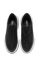 Erkek Siyah Kalın Tabanlı Süet Deri Sneaker | Derimod