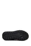 Men's Black Lace-Up Thick-Soled Leather Sneaker | Derimod