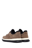 Erkek Vizon Bağcıklı Nubuk Deri Casual Sneaker | Derimod