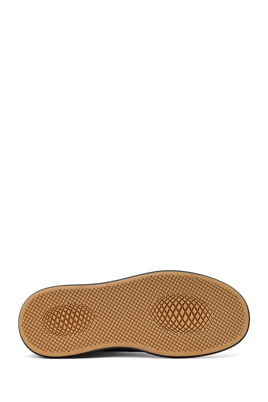Erkek Siyah Bağcıklı Kalın Tabanlı Deri Sneaker