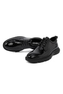 Men's Black Lace-Up Thick-Soled Leather Casual Shoe | Derimod