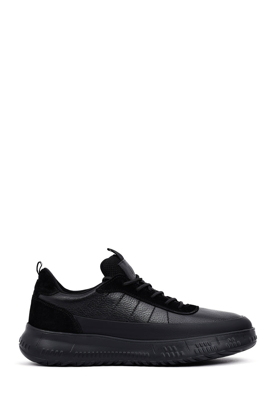 Erkek Siyah Bağcıklı Kalın Tabanlı Deri Sneaker 25WFD650514 | Derimod