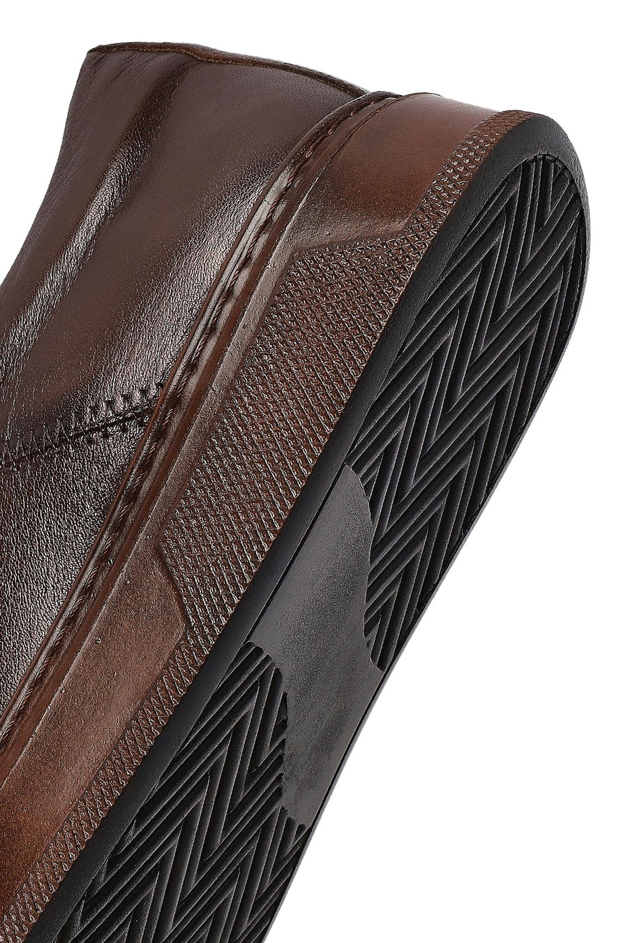 Erkek Kahverengi Bağcıklı Deri Sneaker