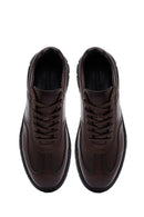 Erkek Kahverengi Bağcıklı Deri Casual Sneaker | Derimod