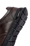 Erkek Kahverengi Bağcıklı Deri Casual Sneaker | Derimod