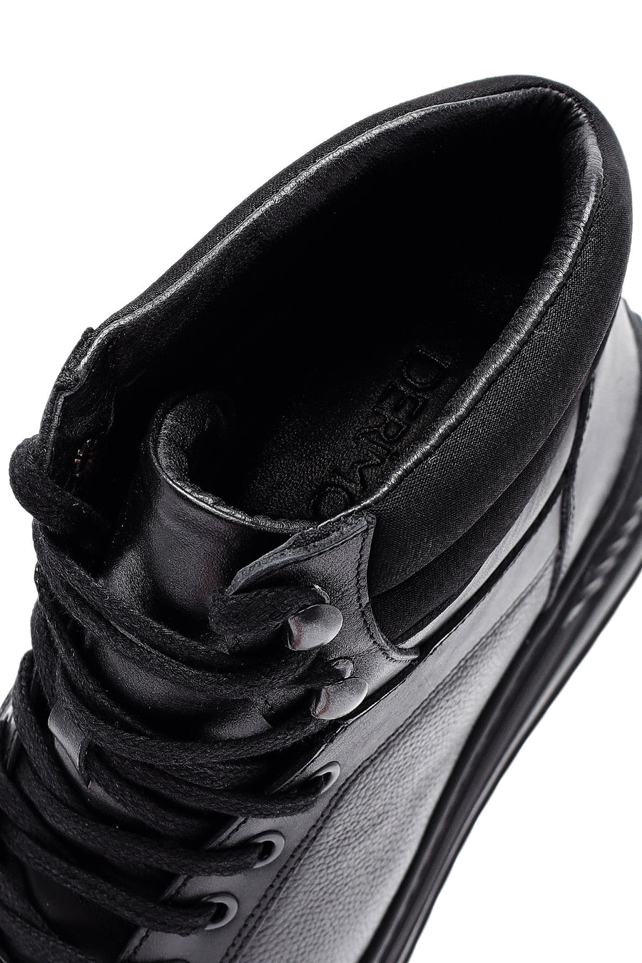 Men's Black Lace-Up Leather Sports Boots