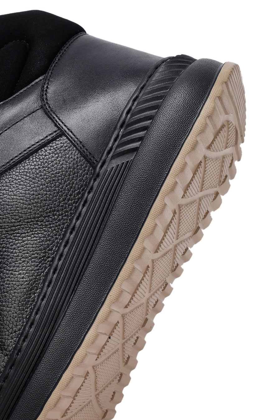 Men's Black Lace-Up Leather Sports Boots