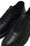 Erkek Siyah Bağcıklı Kalın Tabanlı Deri Casual Sneaker | Derimod