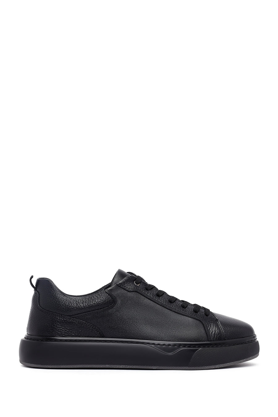 Men's Black Lace-Up Thick-Soled Leather Sneaker 25WFD675014 | Derimod
