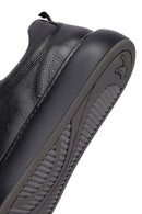 Men's Black Lace-Up Thick-Soled Leather Sneaker | Derimod