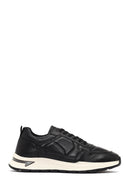 Men's Black Lace-Up Thick-Soled Leather Sneaker | Derimod