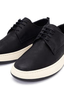 Men's Black Lace-Up Thick-Soled Leather Casual Shoes | Derimod