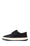 Men's Black Lace-Up Thick-Soled Leather Casual Shoes | Derimod