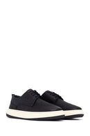 Men's Black Lace-Up Thick-Soled Leather Casual Shoes | Derimod