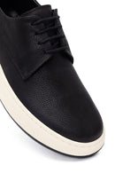 Men's Black Lace-Up Thick-Soled Leather Casual Shoes | Derimod