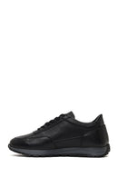 Erkek Siyah Bağcıklı Deri Casual Sneaker | Derimod