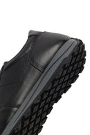 Erkek Siyah Bağcıklı Deri Casual Sneaker | Derimod