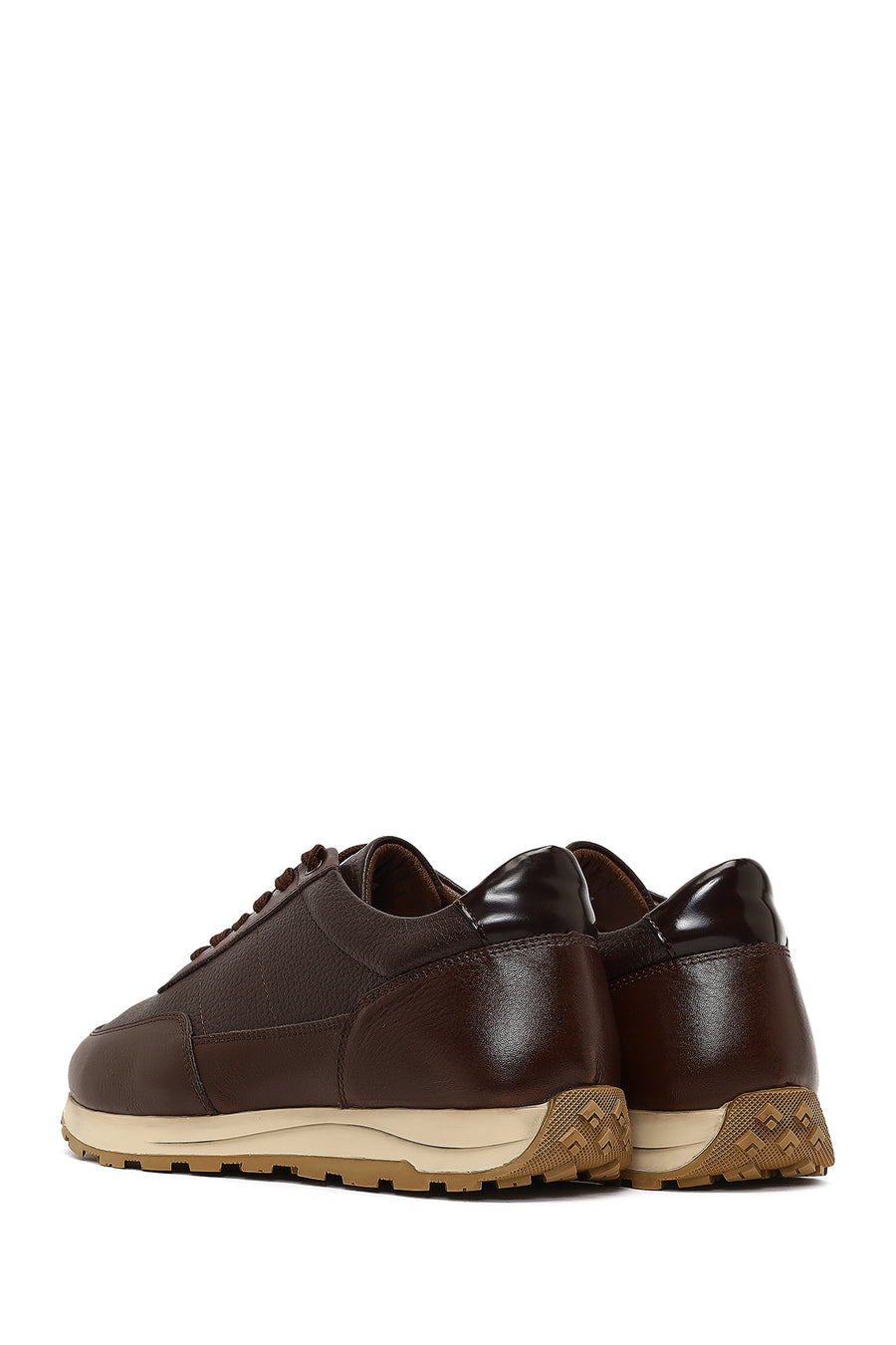 Men's Brown Lace-up Leather Casual Sneaker