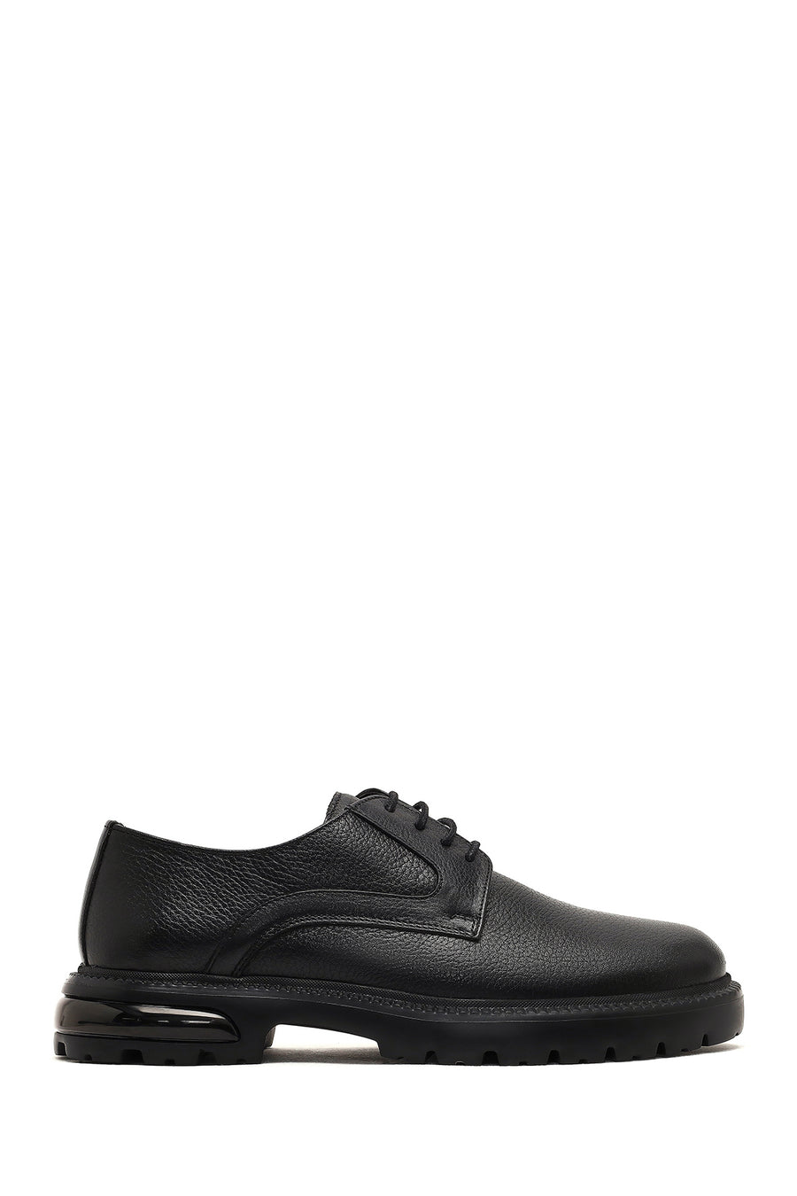 Men's Black Lace-Up Thick-Soled Leather Casual Shoe 25WFD6755FT | Derimod