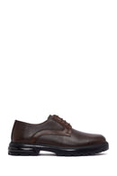 Men's Brown Lace-Up Thick-Soled Leather Casual Shoes | Derimod