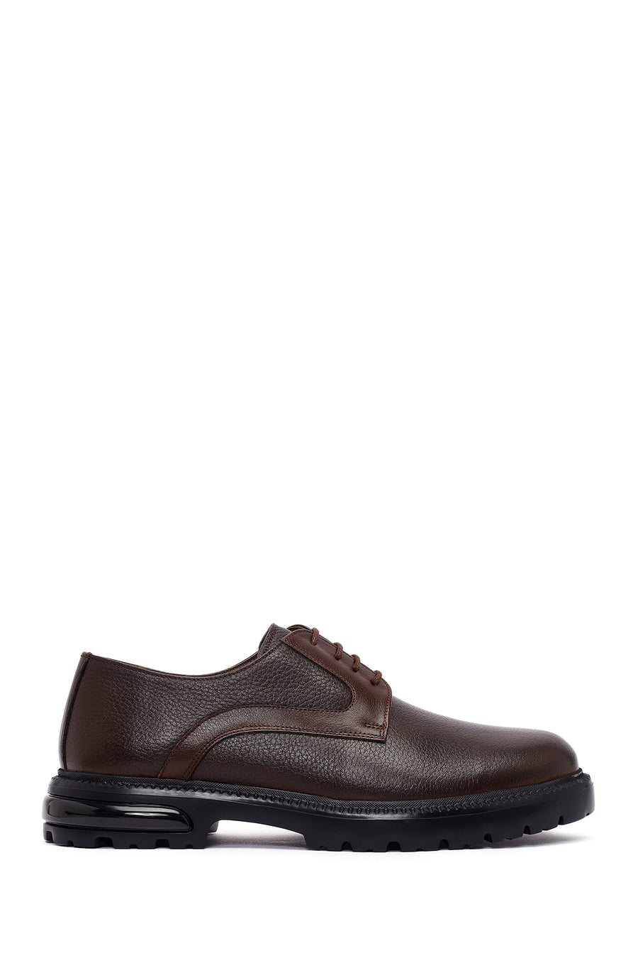 Men's Brown Lace-Up Thick-Soled Leather Casual Shoes 25WFD6755FT | Derimod