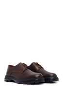 Men's Brown Lace-Up Thick-Soled Leather Casual Shoes | Derimod