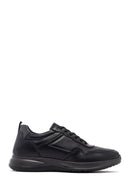 Erkek Siyah Bağcıklı Deri Casual Sneaker | Derimod