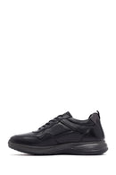 Erkek Siyah Bağcıklı Deri Casual Sneaker | Derimod