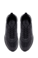 Erkek Siyah Bağcıklı Deri Casual Sneaker | Derimod