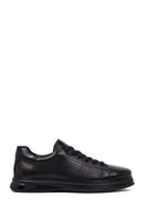 Men's Black Lace-Up Leather Casual Sneakers | Derimod