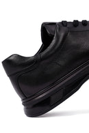 Men's Black Lace-Up Leather Casual Sneakers | Derimod