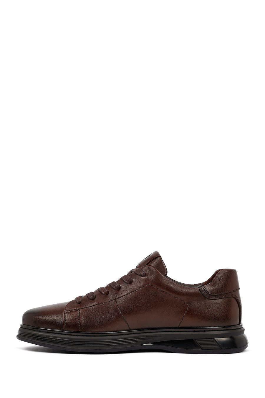 Men's Brown Lace-Up Leather Casual Sneaker