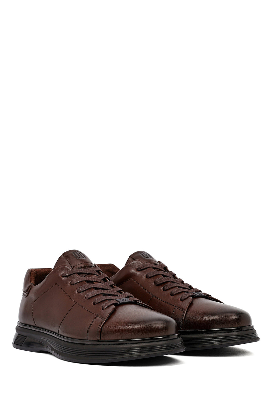 Men's Brown Lace-Up Leather Casual Sneaker