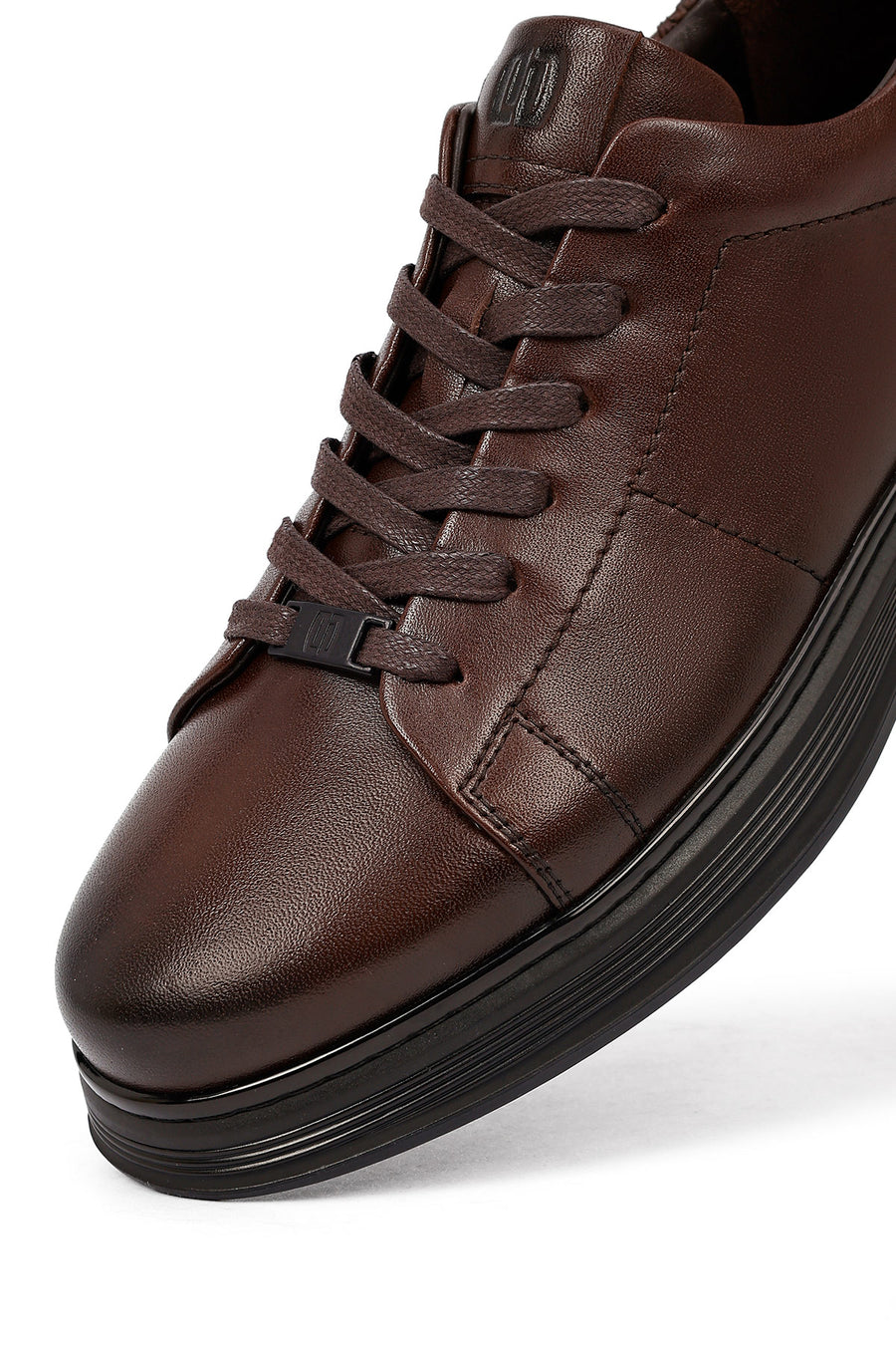 Men's Brown Lace-Up Leather Casual Sneaker