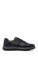 Erkek Siyah Bağcıklı Deri Sneaker | Derimod
