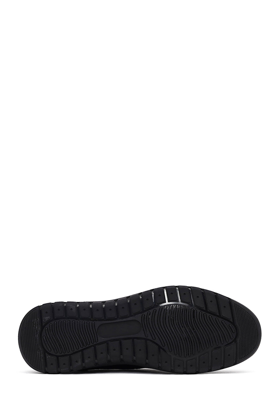 Erkek Siyah Bağcıklı Deri Sneaker